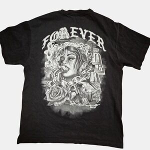 DGK Nuestra Vida Black T-Shirt M Graphic Crew‎ Neck Cotton Hip Hop Streetwear